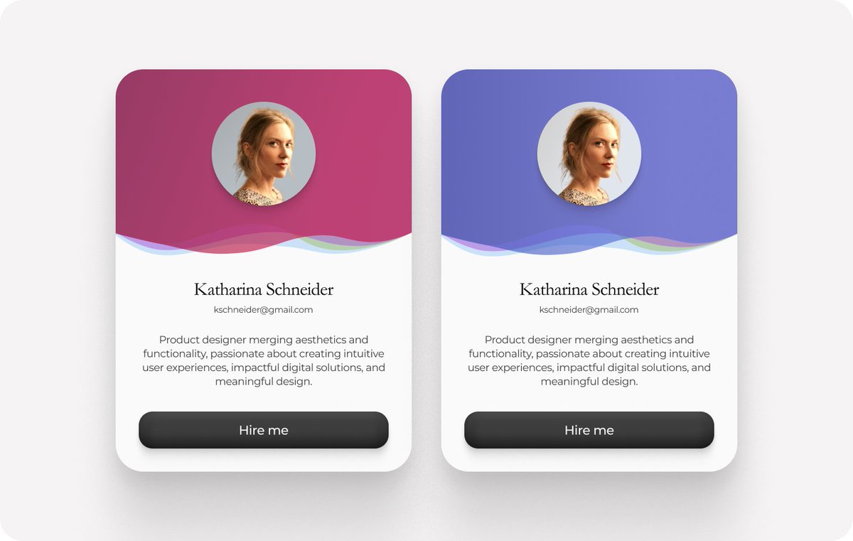 Day 3 of design challenge by <a href="/heysatya_/">Satya</a> Profile cards design, an adaptation of a design done in dribbble by Christian Søgaard Moen