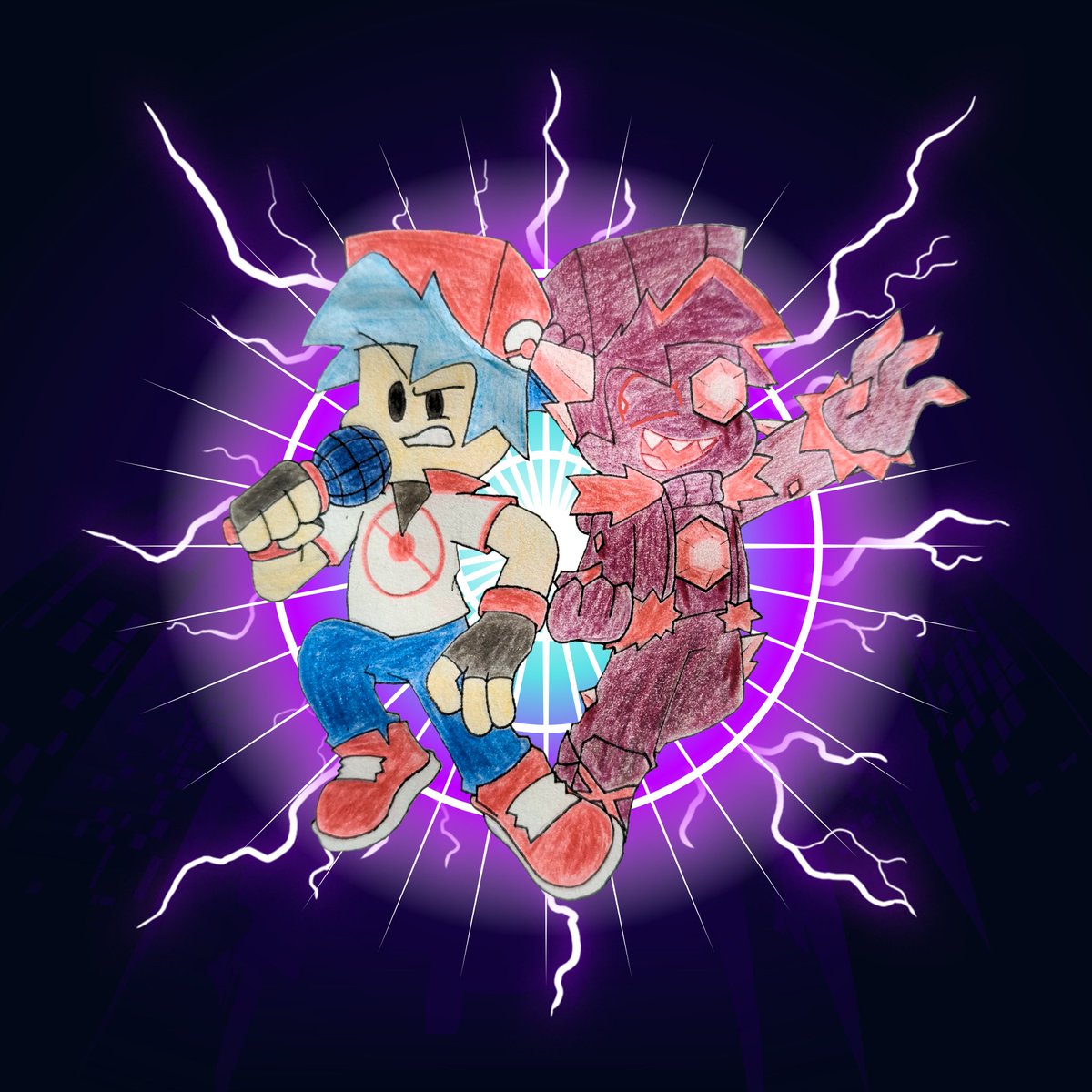I sort of messed up the colors here (and messed around in Canva for the bg)

#FNFBoyfriend #FridayNightFunkinEvilMod #PokémonFunkAU #FNFAU