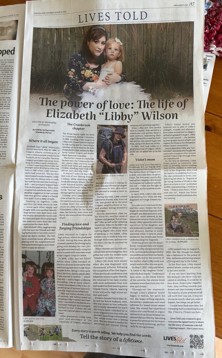 LibbyMBC (@libbymbc) on Twitter photo Libby’s article from today’s copy of the National Post 💕
<a href="/livestold_ch/">Lives Told x Calgary Herald</a>
<a href="/LivesTold_/">Lives Told</a> Libby’s article from today’s copy of the National Post 💕
<a href="/livestold_ch/">Lives Told x Calgary Herald</a>
<a href="/LivesTold_/">Lives Told</a>