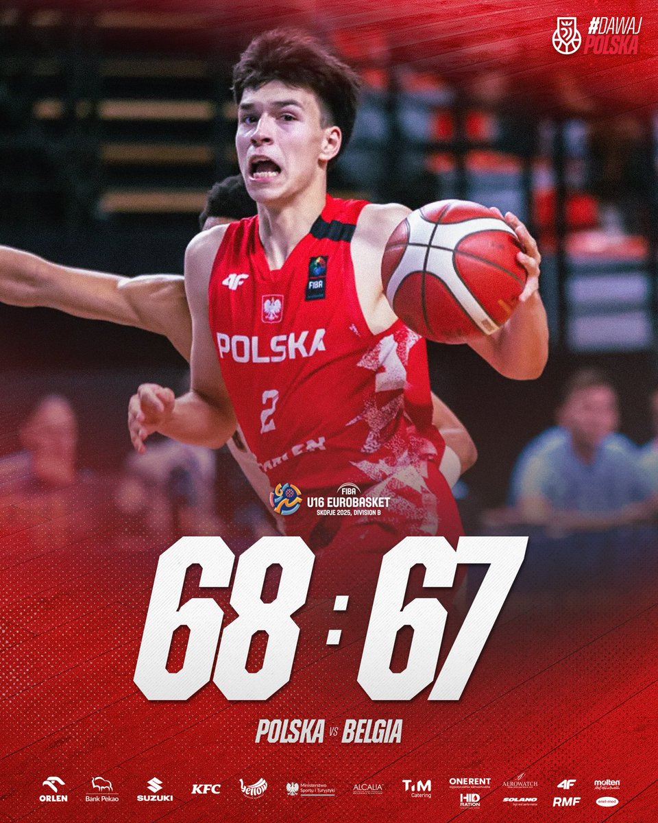 Polska najlepszą drużyną EuroBasketu U16 Dywizji B! 🔝🔥🏀🏆

Po emocjonującej końcówce meczu  biało-czerwoni pokonali Belgię, 68:67 i świętują awans do europejskiej elity w doskonałym stylu 😊👏💪

Polska - Belgia 68:67  (12:20, 18:16, 19:11, 19:20)

<a href="/GrupaORLEN/">ORLEN</a>