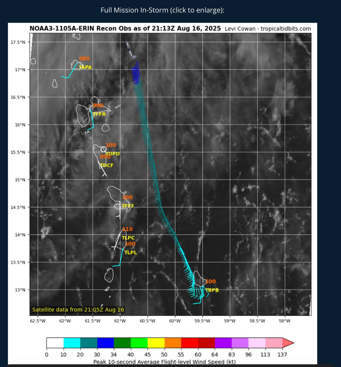 HollySanchezSFM's tweet image. La misión de Reconocimiento ✈️ #11 está en marcha hacia el #HuracanErin. #Erin 
#TemporadaCiclonica2025