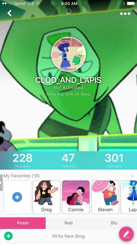 Just made my Steven universe amino account follow me