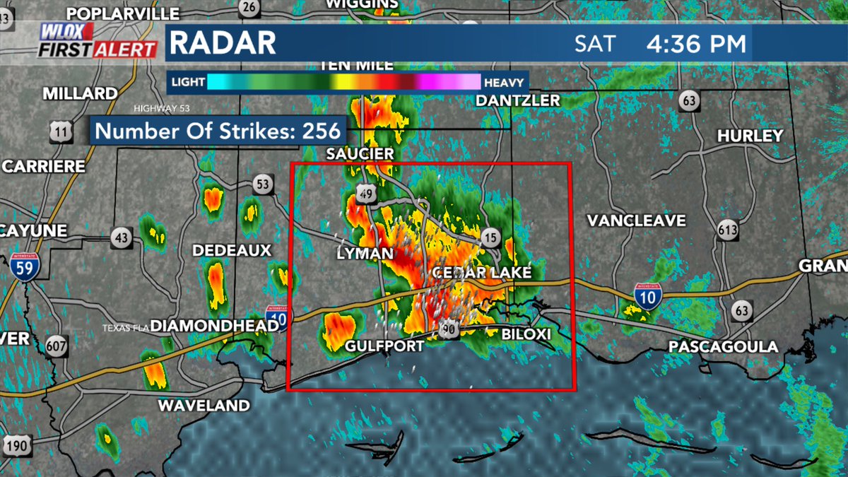 Tons of lightning in this storm this afternoon! Over the past 30 minutes, there have been over 250 strikes. 

Showers and storms will continue throughout the early evening. @wlox #mswx