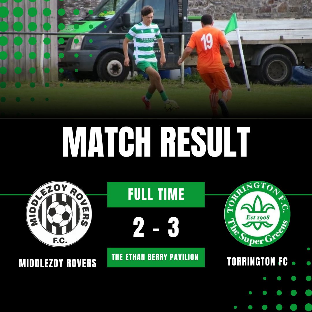 What a game of two halves! A stunning comeback for the Torrington lads.
​Down 2-0 early, a goal before halftime sparked a second-half surge.
​A brilliant 12-pass move levelled the score, and a late penalty sealed the 3-2 victory. 
<a href="/swpleague/">WALTER C. PARSON PENINSULA LEAGUE</a>
<a href="/middlezoyrovers/">Middlezoy Rovers FC</a>
#supergreens