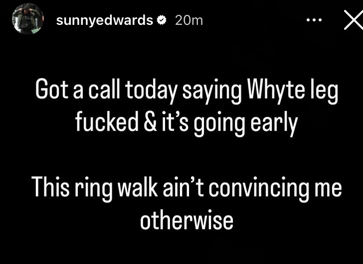 🥊🇬🇧 WAS WHYTE INJURED? 

Sunny Edwards revealing Dillian Whyte had a leg injury before the fight 

#WhyteItauma #itaumavswhyte