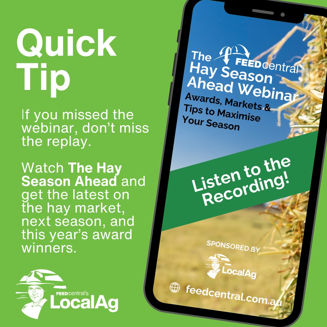 Watch the Webinar

Want the inside scoop on the hay market, tips for making quality hay, and who’s smashing it in the National Hay Quality Awards?

Skip the guesswork — watch The Hay Season Ahead webinar and hear it straight from the Feed Central team.

🎥 Watch here: