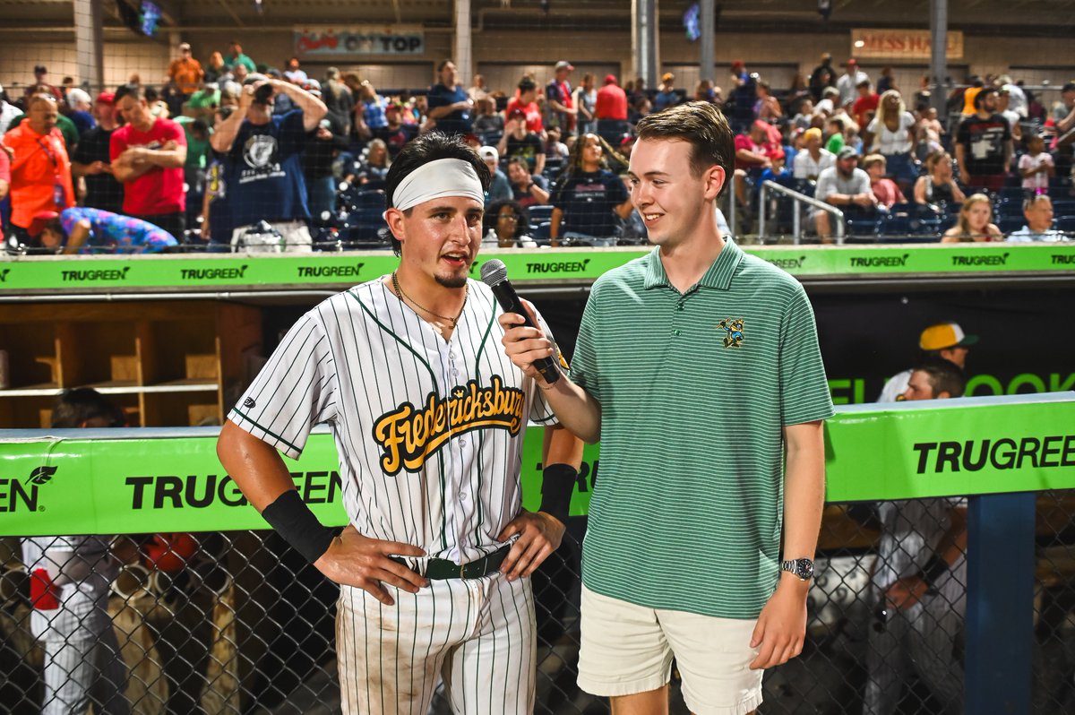 Nick Hollifield played a crucial role in Friday's walk-off win, delivering two late, game-tying RBI hits.

He joins FredNats on Deck tonight at 6:50 to talk the clutch moments, joining the <a href="/FXBGNats/">Fredericksburg Nationals</a>' catcher room and lack of Harry Potter knowledge! 

🎙️: frednats.com/broadcast