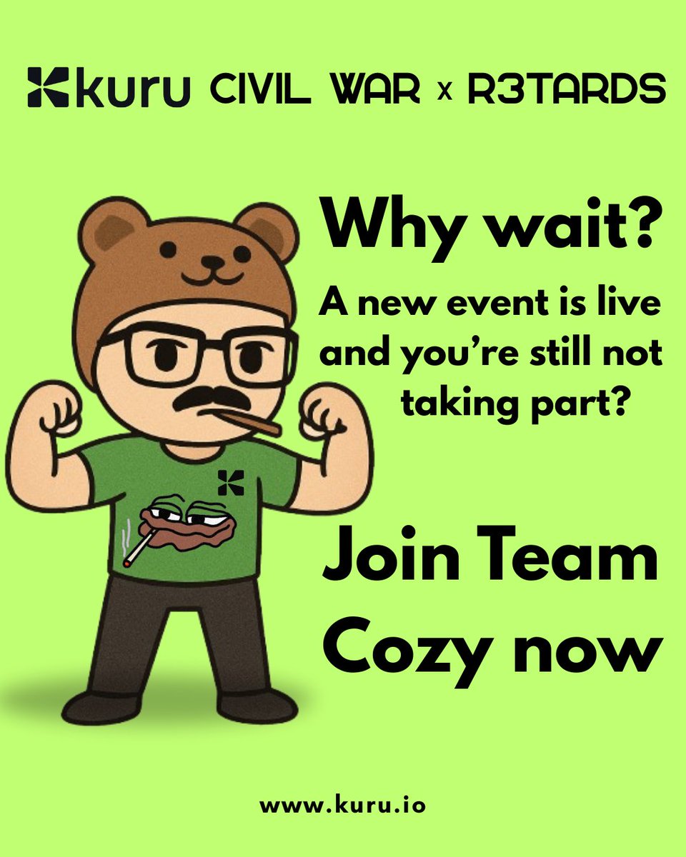 Day 6 of  <a href="/KuruExchange/">Kuru</a>  Civil War x R3tards 
Today a new event has started with the support of <a href="/Dreiki10/">Dreiki ⨀</a> 

This is your chance to prove that the best are always with Team Cozy

And remember the strongest are TEAM COZY💪