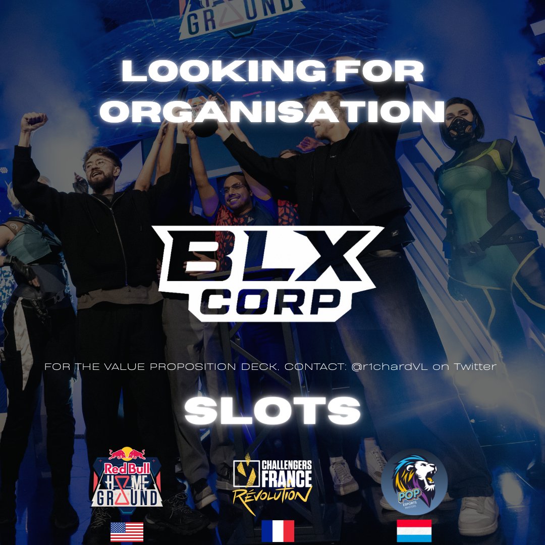 BLX CORP (@blxcorp) on Twitter photo BLX CORP is here to stay. Our next goal? VCT. Time to wake up and see our potential You'll either win with us, or watch us win.
Slots:
- CL: France 2026 π«π·
- Not 1 but 2 slots for Red Bull: Homeground USA πΊπΈ (π³π±+π§πͺ)
- PEM 2026 π±πΊ
β»οΈPlease RT/Share
π₯<a href="/r1chardVL/">BLX r1ch</a> #SIGNBLXCORP BLX CORP is here to stay. Our next goal? VCT. Time to wake up and see our potential You'll either win with us, or watch us win.
Slots:
- CL: France 2026 π«π·
- Not 1 but 2 slots for Red Bull: Homeground USA πΊπΈ (π³π±+π§πͺ)
- PEM 2026 π±πΊ
β»οΈPlease RT/Share
π₯<a href="/r1chardVL/">BLX r1ch</a> #SIGNBLXCORP