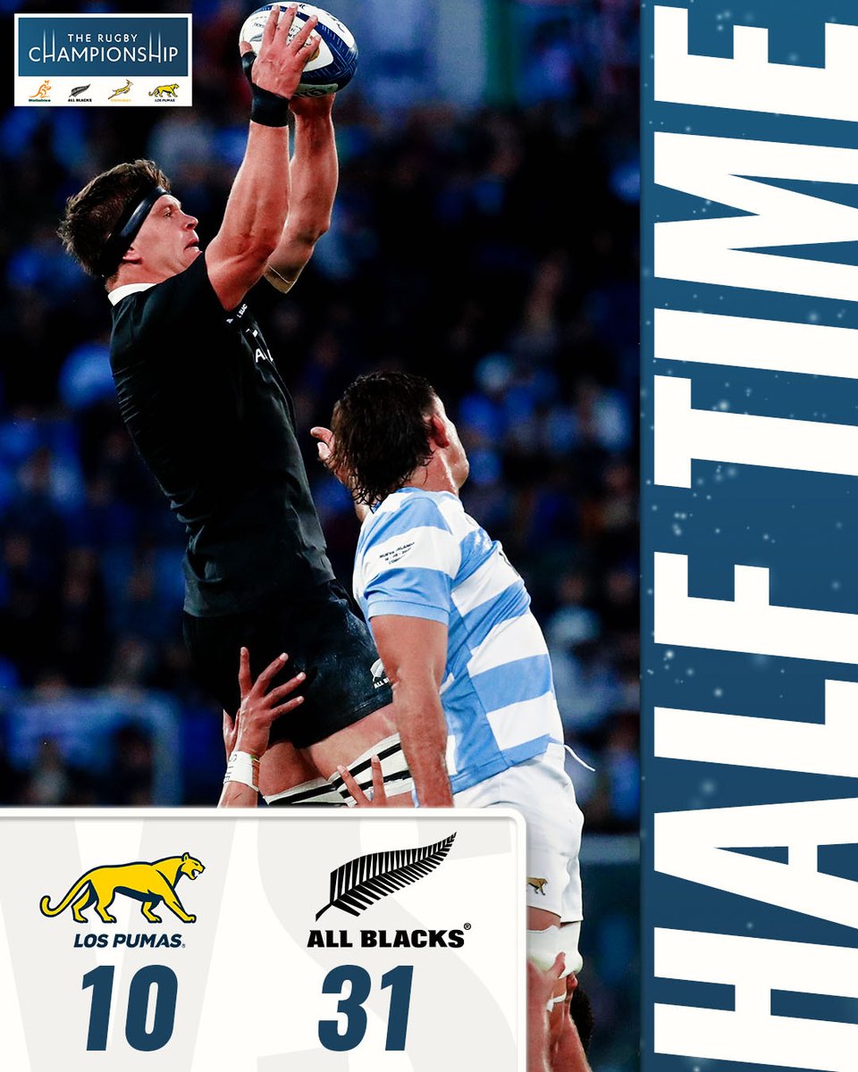 Half time in Córdoba 🏉

#ARGvNZL #TheRugbyChampionship