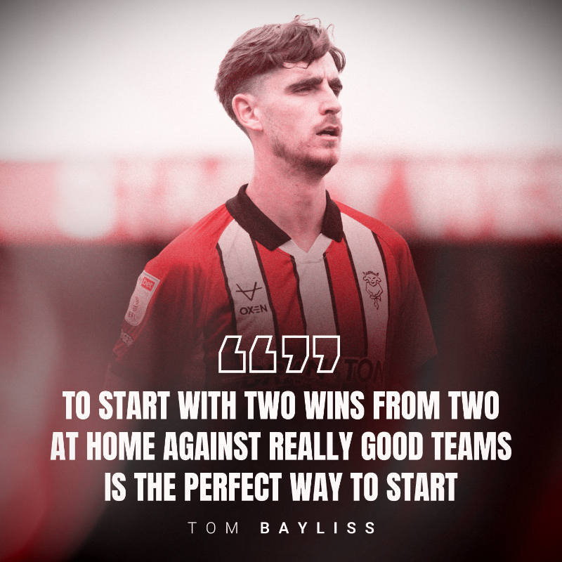 LincolnCity_FC's tweet photo. ๐ฌ Tom Bayliss is keen to build on City's strong start to the campaign.
#LINPLY