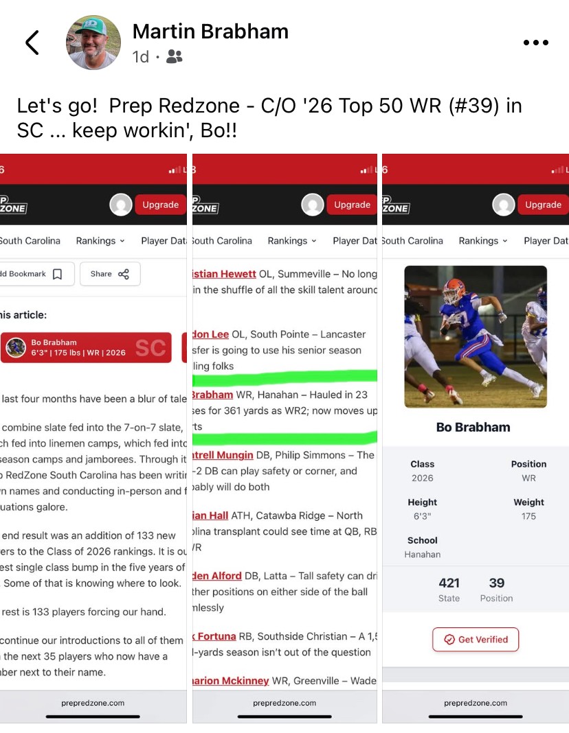 Bo Brabham (@bobrabham17) on Twitter photo Appreciate <a href="/PrepRedzoneSC/">Prep Redzone South Carolina</a> for the shout out ... on the move! 🏈 #hungry #TDU <a href="/HanahanHawksFB/">Hanahan Hawks Football</a> Appreciate <a href="/PrepRedzoneSC/">Prep Redzone South Carolina</a> for the shout out ... on the move! 🏈 #hungry #TDU <a href="/HanahanHawksFB/">Hanahan Hawks Football</a>