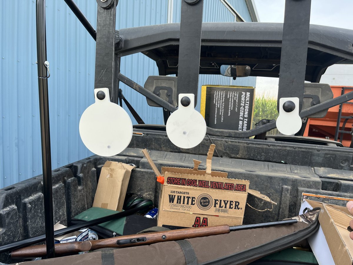 Proud dad moment today, first time Wes shot a .22 and nailed all 3 targets in a row without missing (small target got hit on the bottom edge).  He also enjoyed his new 20 gauge!