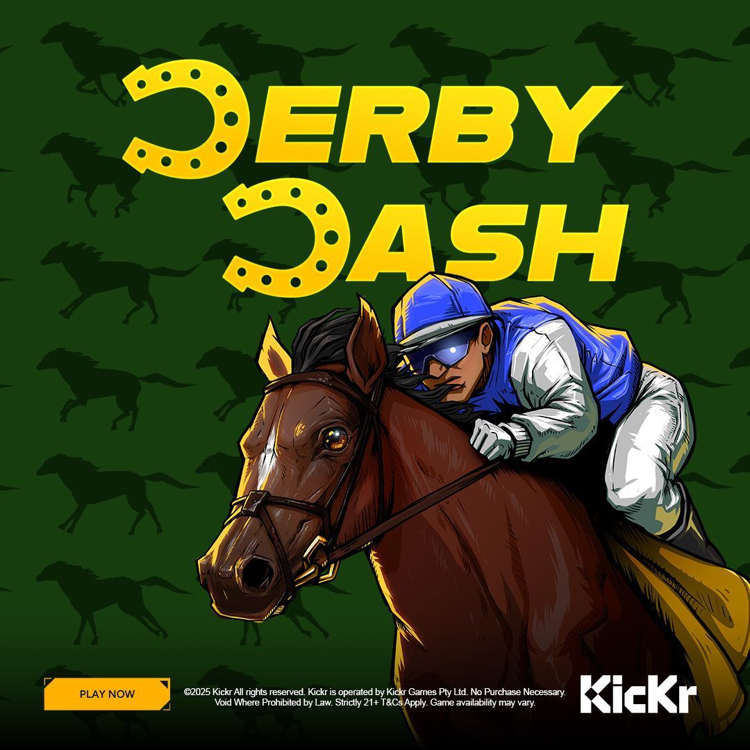 Get ready to race into action! 

Derby Dash by Rogue is now live on Kickr. 
Experience the thrill of the race and lead your horse to victory. 

Play now at Kickr.com and cross the finish line first! 
#DerbyDash #KickrGaming #HorseRacing #PlayNow