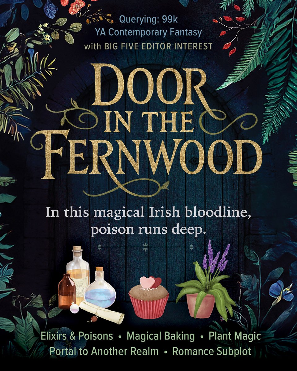KKrohnAuthor's tweet photo. A teen outcast from a secret line of Irish plant magicians must harness newfound powers to protect herself from a poison-wielding ancestor who hunts her family across time.
🍄 Elixirs + poisons + portals
💌 Romance subplot
🎂 Magical baking
#posterpit #PosterPitQ #ya #f https://t.co/tIFrNNmQTK