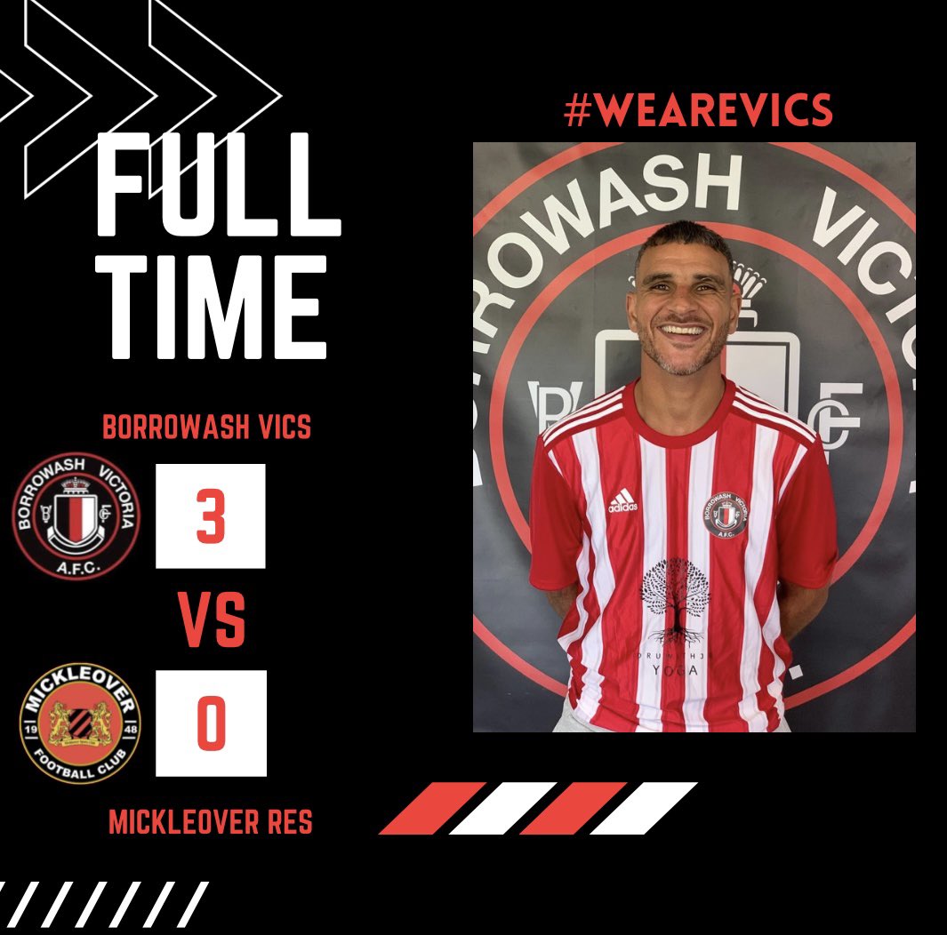 A 3-0 win today for the Vics against an extremely young talented team in Mickleover sports Reserves 

Goals today from Mason Tudgay, Marcus Tudgay &amp; Jordan Hicking. 

All the best to Mickleover 👏. 

MOTM 🌟 MASON TUDGAY