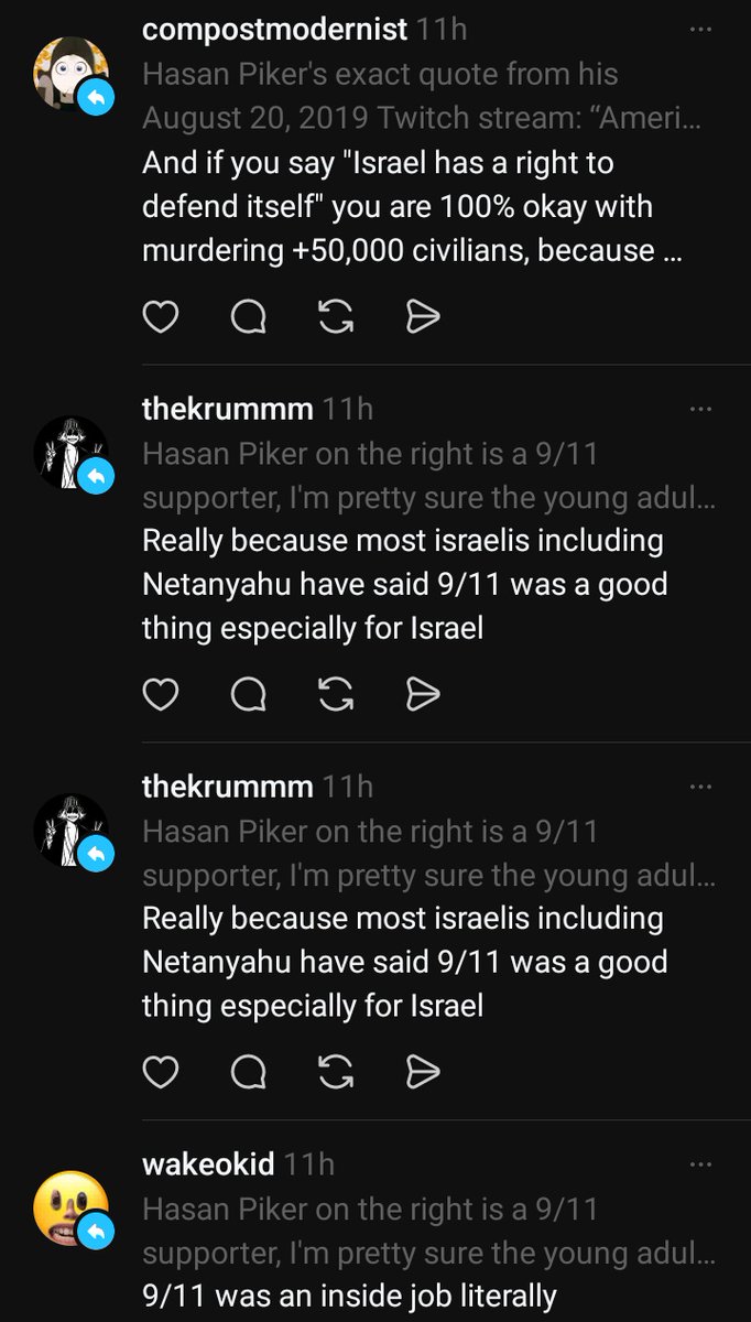 Sin Amon Devilman🎗️ (@moalusi__thabo) on Twitter photo Look at all this hateful shit I get on threads for standing against Hamas and Arab islamist on threads
These people are cool with 9/11
These are Zorahn Mamdani's people
<a href="/RepJeffries/">Hakeem Jeffries</a> <a href="/SenSchumer/">Chuck Schumer</a> <a href="/HouseDemocrats/">House Democrats</a> <a href="/SenateDems/">Senate Democrats</a> <a href="/DNC/">Democratic Party</a> Look at all this hateful shit I get on threads for standing against Hamas and Arab islamist on threads
These people are cool with 9/11
These are Zorahn Mamdani's people
<a href="/RepJeffries/">Hakeem Jeffries</a> <a href="/SenSchumer/">Chuck Schumer</a> <a href="/HouseDemocrats/">House Democrats</a> <a href="/SenateDems/">Senate Democrats</a> <a href="/DNC/">Democratic Party</a>