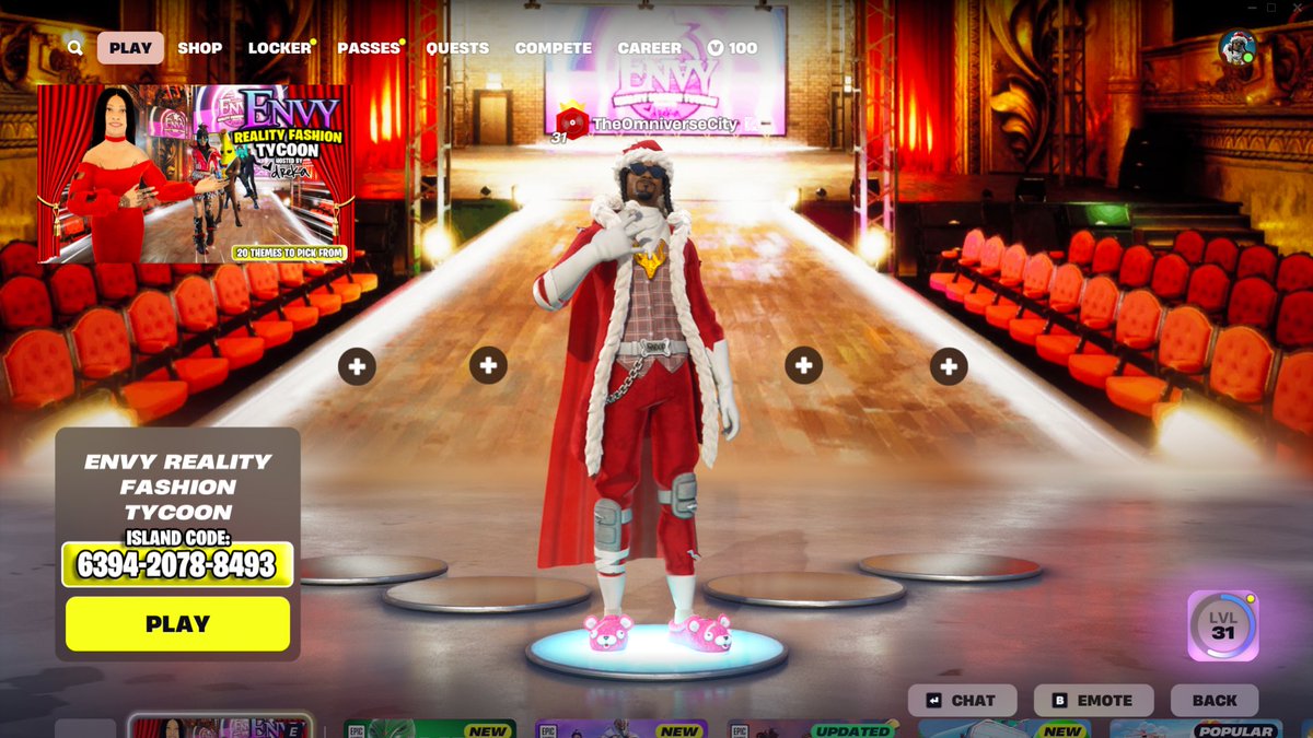 luxx_xr's tweet image. Super #Snoop in a Santa Suit approved.

ENVY: Fashion Show Tycoon – The Stage Is Yours! 🌟

Play now 👉 play.fn.gg/island/6394-20…

#Fortnite #UEFN #FortniteCreative