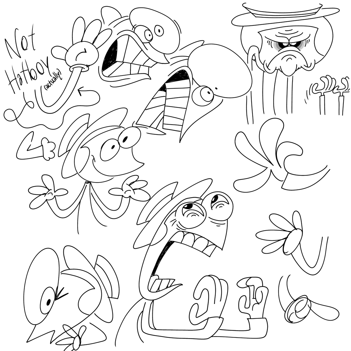 xHatboyandCrewx's tweet photo. more (mostly) hatboy crud that i made like a few days ago
#hatboy #oc #art #hatmanart https://t.co/K0lTfgpgkv