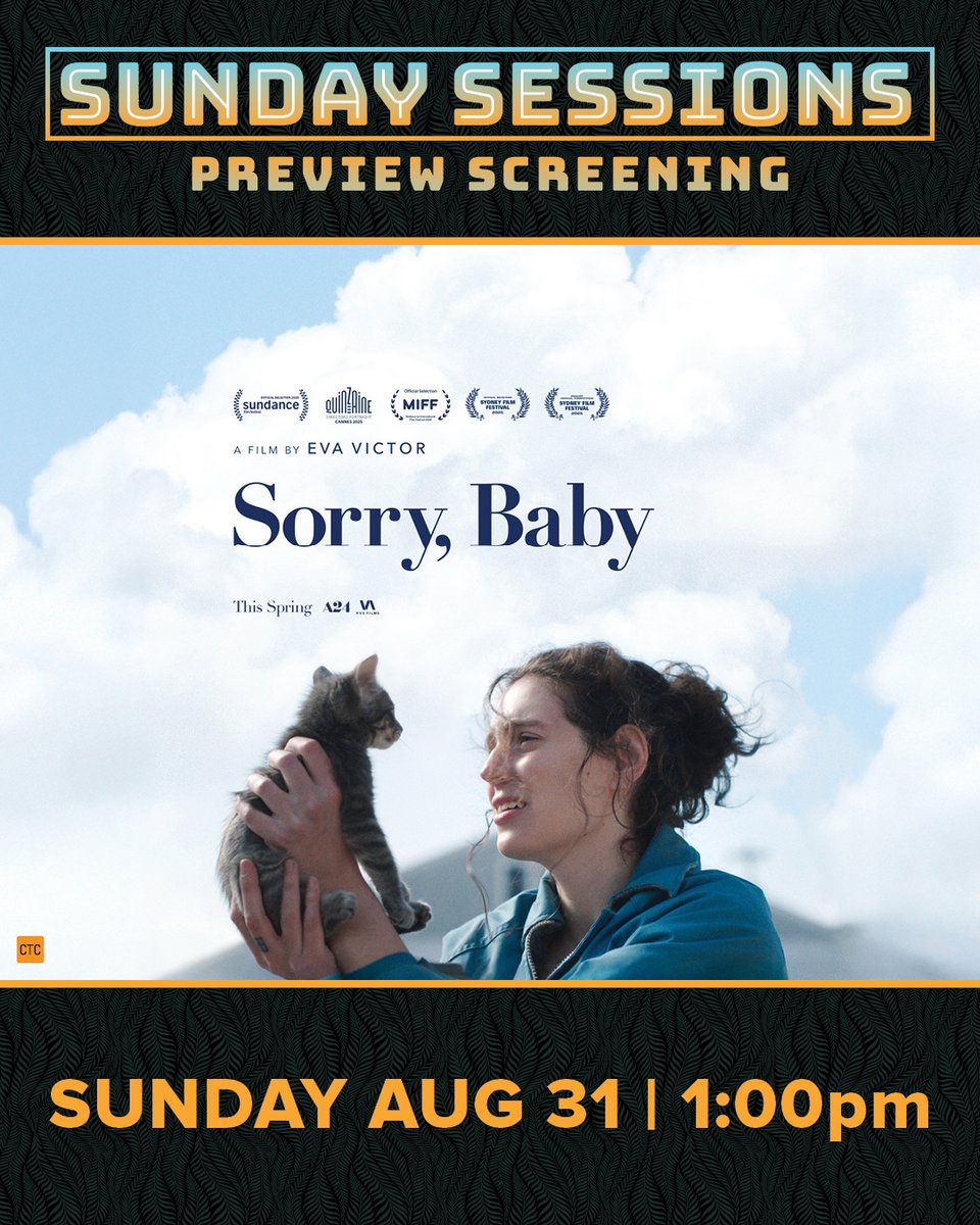 "Bruisingly honest and bitingly funny." - USA Today. Be the first to experience one of the year's most acclaimed films at Dendy's Sunday Sessions Preview Screening of SORRY, BABY on August 31.

Secure your tickets here - dendy.com.au/sorry-baby---s…

#SorryBaby