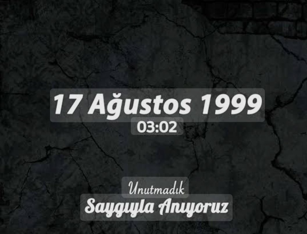 AFAD Denizli (@afad_denizli) on Twitter photo Milletimizin derin acılar yaşadığı 17 Ağustos 1999 Marmara Depremi’nde kaybettiğimiz vatandaşlarımızı rahmetle anıyoruz.
Unutmadık, unutmayacağız. Milletimizin derin acılar yaşadığı 17 Ağustos 1999 Marmara Depremi’nde kaybettiğimiz vatandaşlarımızı rahmetle anıyoruz.
Unutmadık, unutmayacağız.