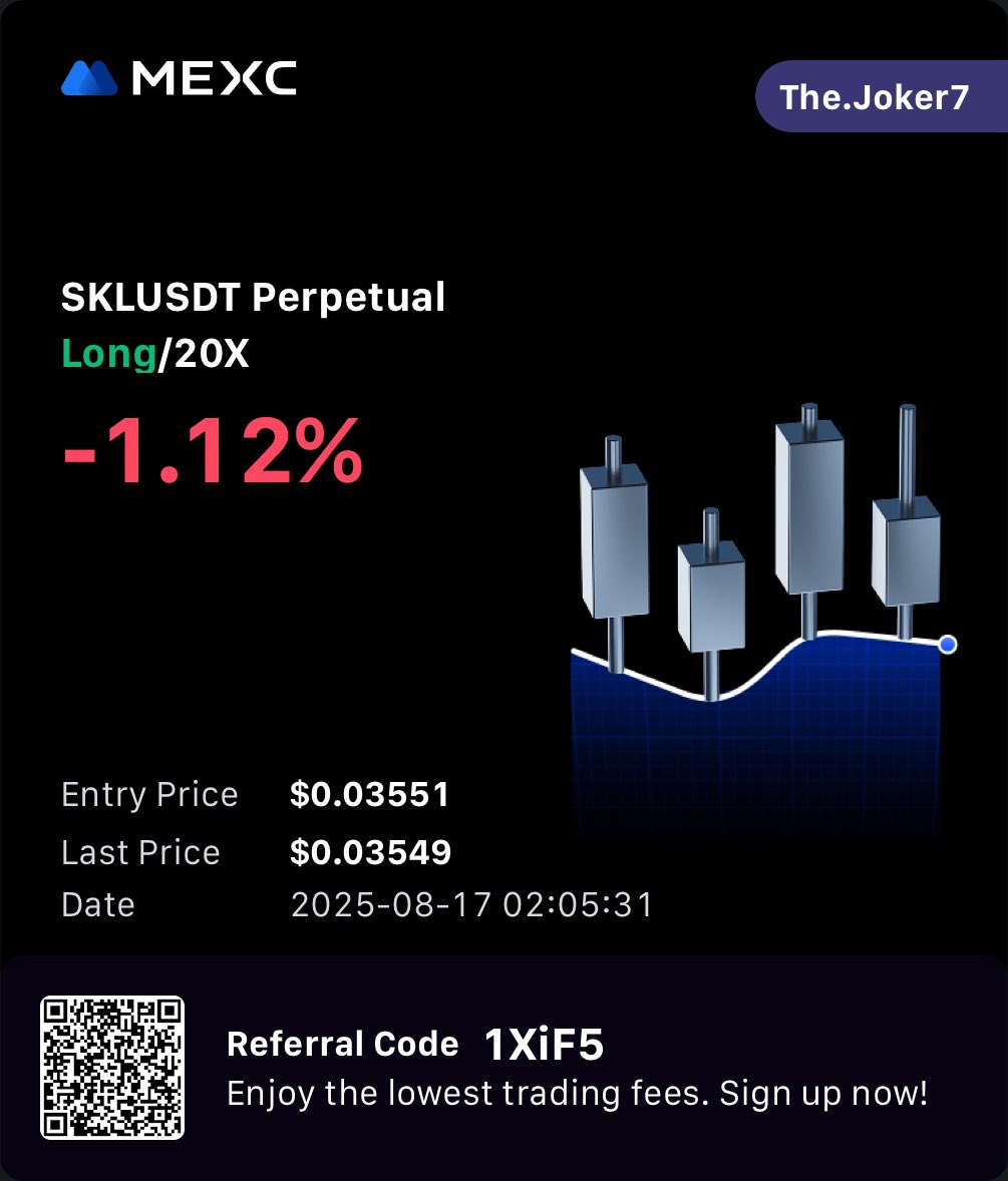 #SKL
BUY MARKET

2-3% margin isolated (SL)

TPs: 
0.05
0.06$