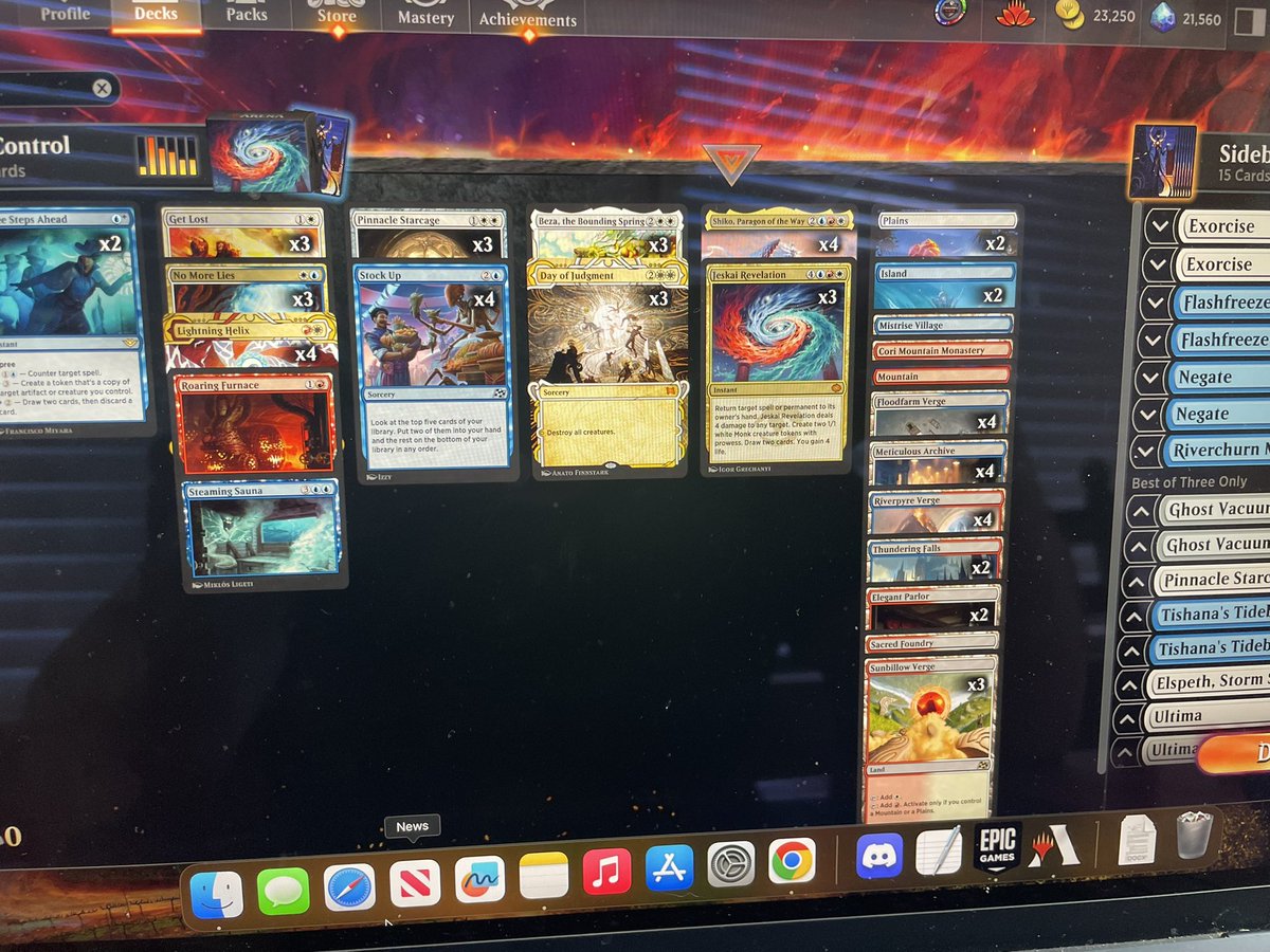 BAWinterhalter's tweet photo. Made mythic with this Jeskai control list. There’s enough burn that it’s often all you need to win. @fireshoes https://t.co/fnVLfjh5wW