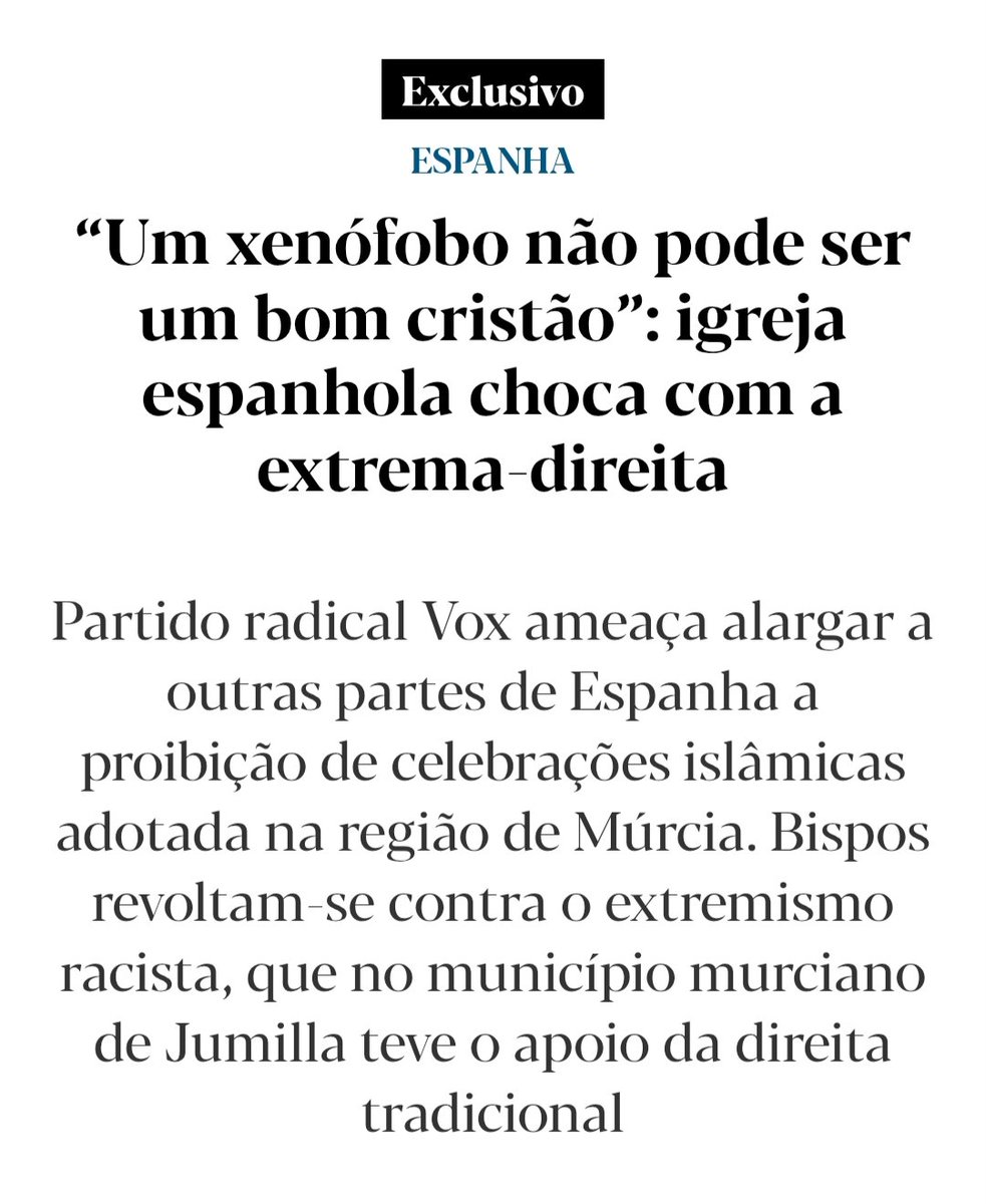 Quando a igreja católica espanhola consegue ser mais decente que a portuguesa