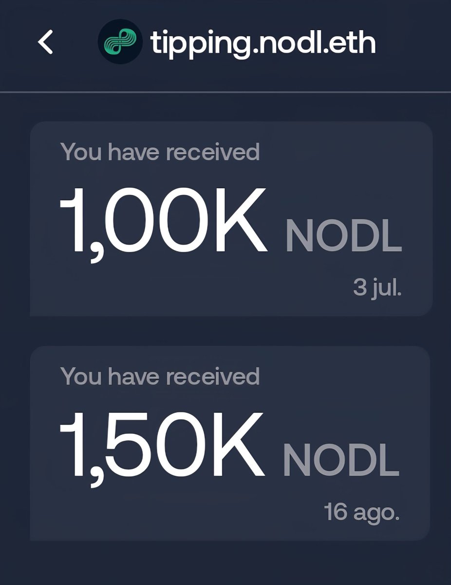 amdsl.clk.eth (@lebres_antonio) on Twitter photo Thanks <a href="/NodleNetwork/">Nodle. The digital trust network.</a>
Now I need only N16.168,31 for the next status level Thanks <a href="/NodleNetwork/">Nodle. The digital trust network.</a>
Now I need only N16.168,31 for the next status level