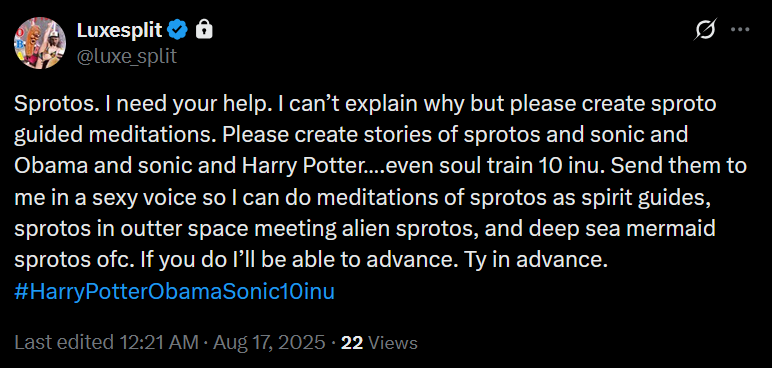 🚨🚨ATTENTION SPROTOS🚨🚨
VERY VERY IMPORTANT ANNOUNCEMENT:
Luxespoon needs our help!
👇👇👇👇👇👇👇👇👇👇👇👇👇👇👇