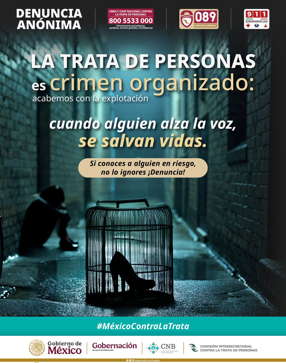 Cuando alguien alza la voz, se salvan vidas. 
#MéxicoContraLaTrata.