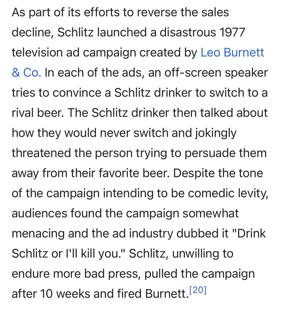 the bud light marketing debacle was bad, but not “drink schlitz or ill kill you” bad
