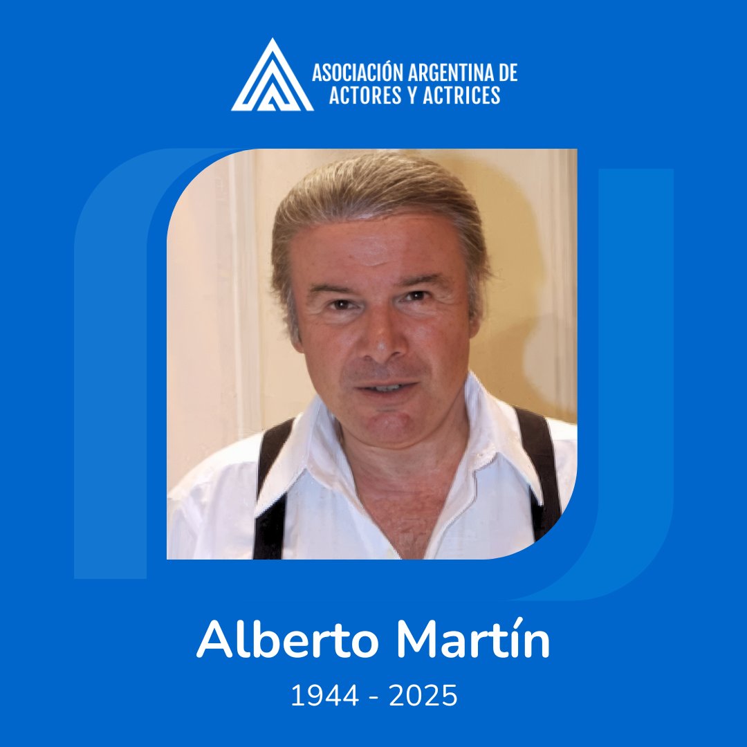 actoresprensa's tweet photo. Con profundo pesar, despedimos al querido actor Alberto Martín. Protagonista de una vasta trayectoria, dejó su huella en la televisión, el cine y el teatro. Acompañamos con afecto y respeto a sus hijos, nietos y seres queridos en este doloroso momento.
https://t.co/RI9BlXGUNC https://t.co/ZDeKscW4vA