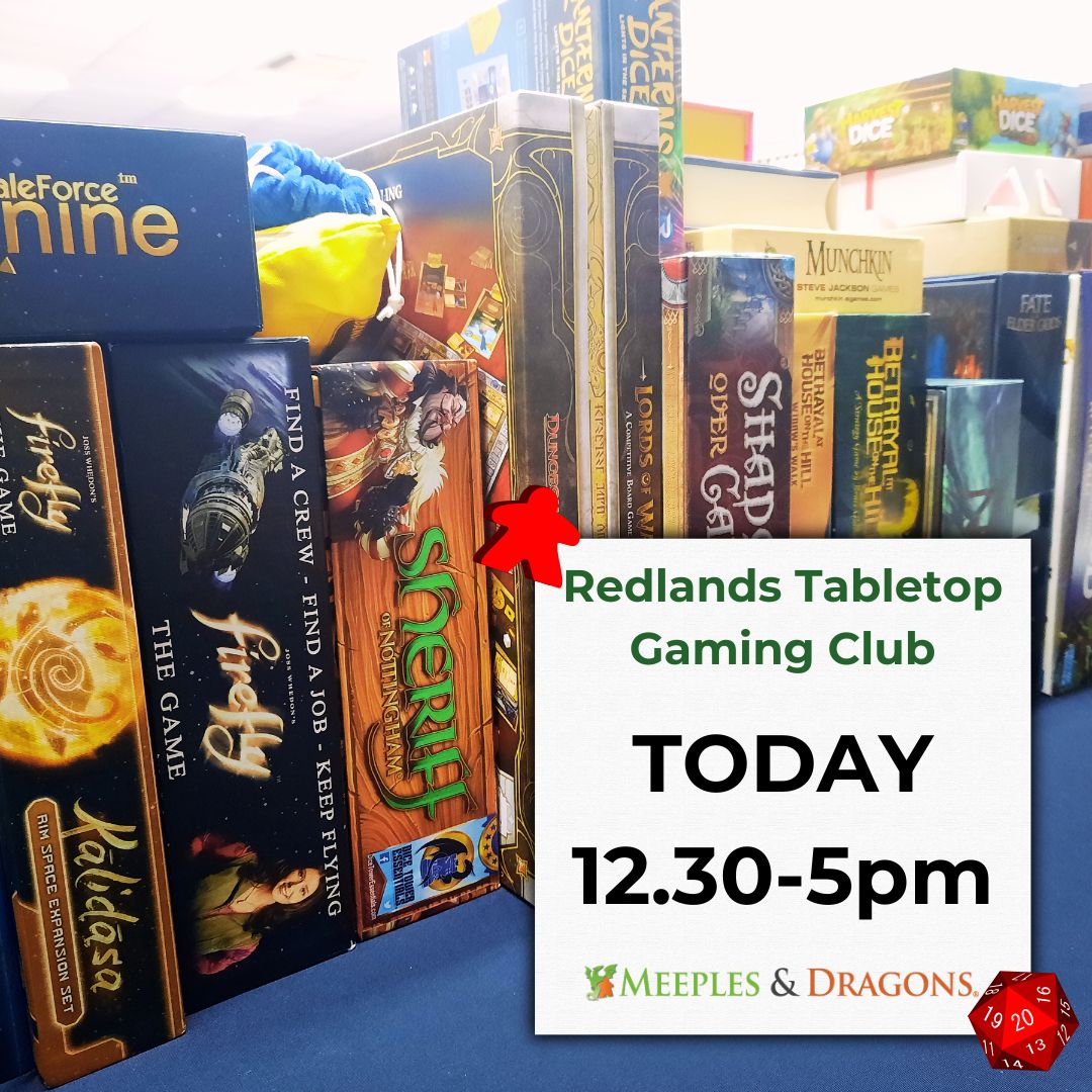 🎉Today's the day!🎉

It's Redlands Tabletop Gaming Club day! Come on down to the Birkdale Sports Club 12.30-5pm and get some games on the table!

For more info - rfr.bz/tba982a

#RedlandsQLD #Brisbane #Boardgames #dnd #ttrpg