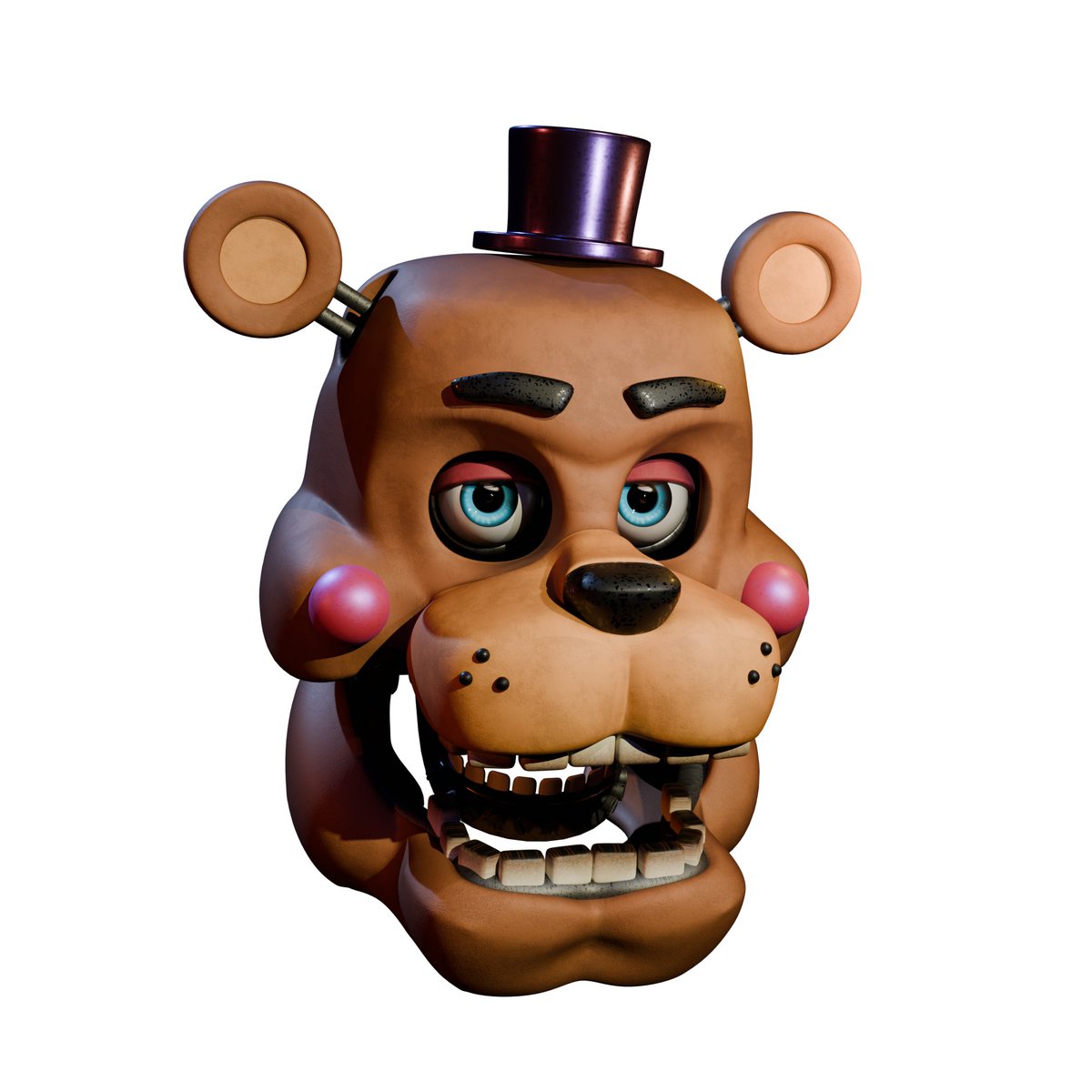 It's been awhile since I've modeled anything in Scott Cawthon's style, Tomorrow I'll try making him in my style instead but for now here's Freddy's design so far
#FNAF