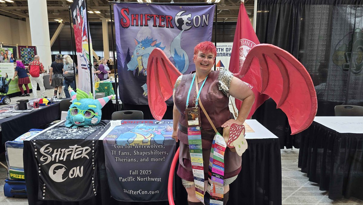 Our favorite shapeshifter Nimona stopped by our table at Worldcon <a href="/seattle2025/">Seattle Worldcon 2025</a>! #TFEveryday