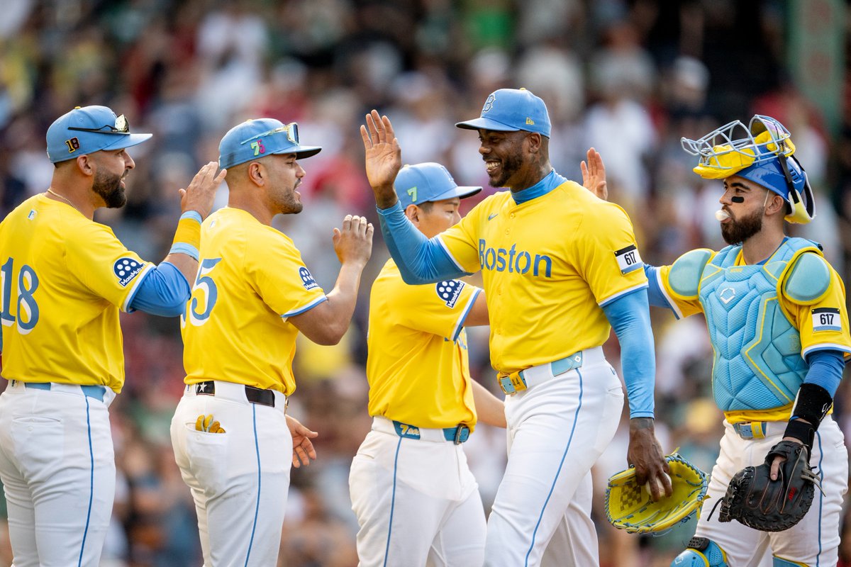 red sox and yellow uniforms