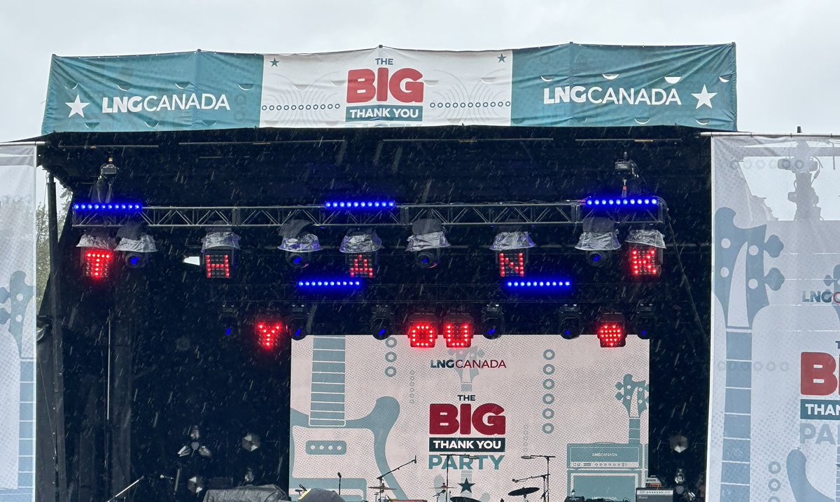 Huge party in Kitimat today. LNG Canada’s thank you to the people. Local bands, the sheepdogs, free food, drinks, kids activities