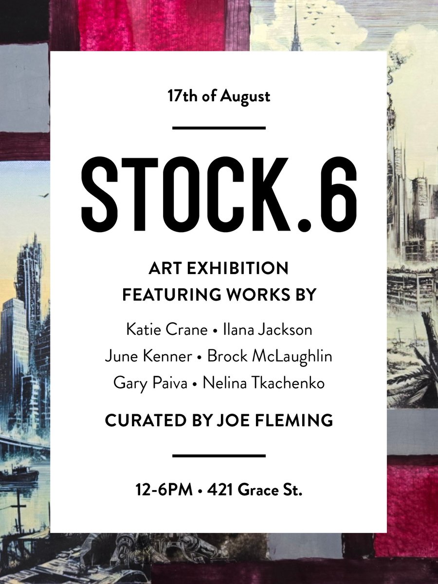 Tomorrow, 421 Grace Street will transform into a house full of art, Stock 6. One day only, Sunday, August 17, 12-6 pm. Come wander, explore, and enjoy the show!

#TorontoArt #ArtEvent #ArtShow #TorontoArtists #TorontoCulture #Stock6 #ArtExhibition #ContemporaryArt #ArtCollective