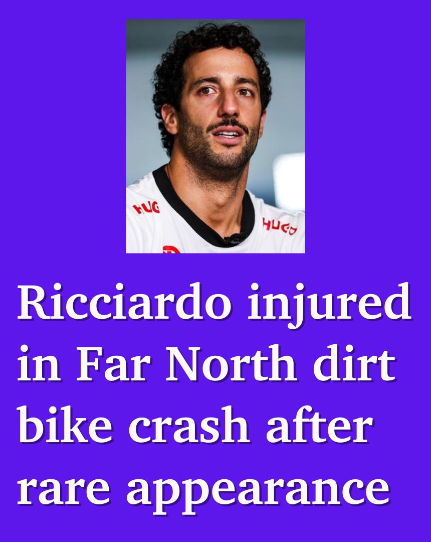 Daniel Ricciardo was reportedly taken to hospital after a dirt bike mishap in Far North Queensland following a rare public appearance. bit.ly/4oCIkd9