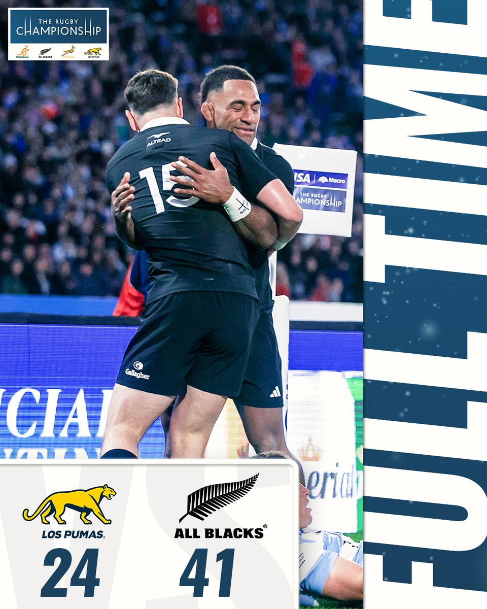 The <a href="/AllBlacks/">All Blacks</a> hold off a powerful <a href="/lospumas/">Los Pumas</a> to win in Córdoba 🔥