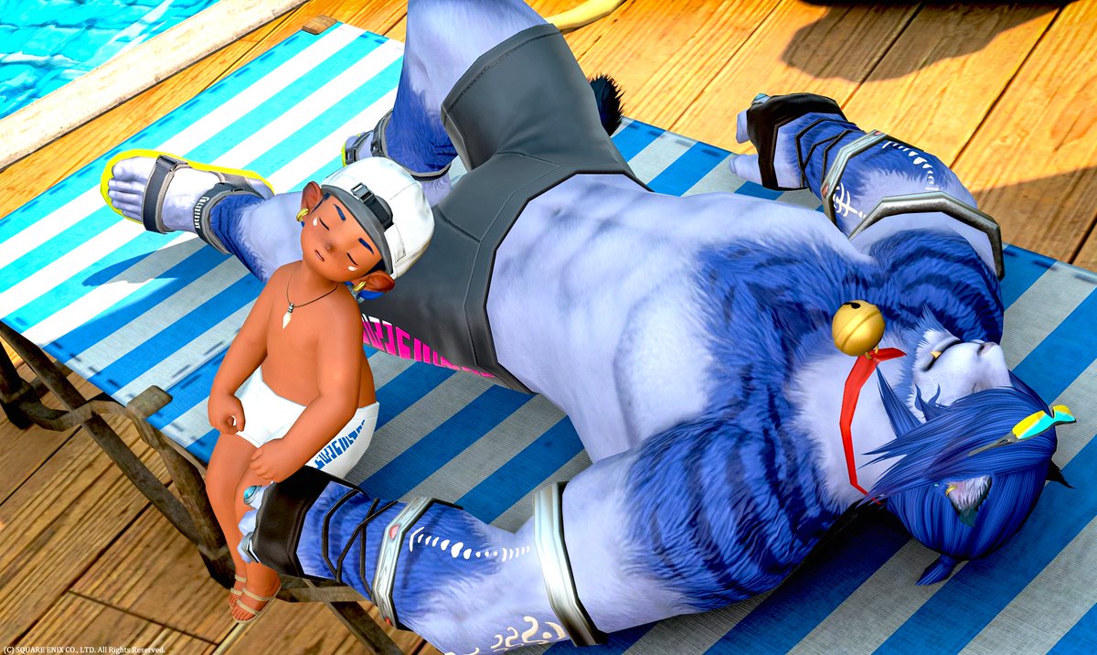 ねむ…⛱ #FF14 #ララフェル #ロスガル