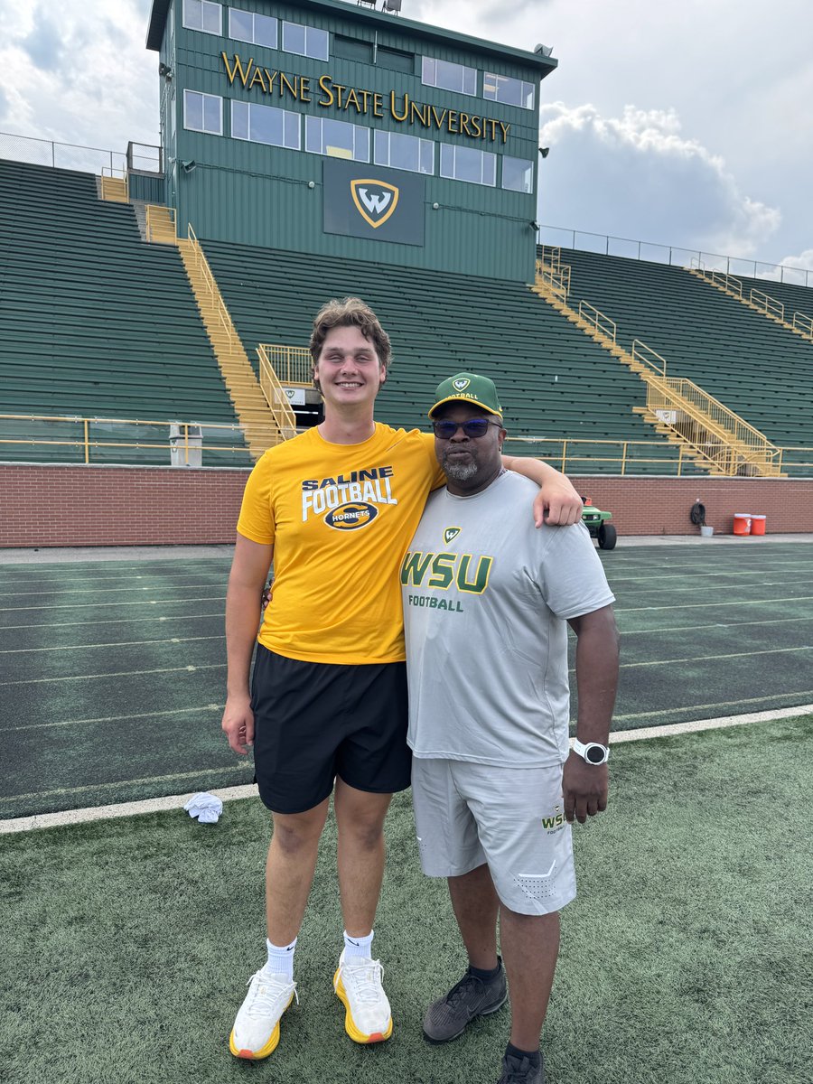 After watching an amazing practice and a great conversation with <a href="/drjedariusisaac/">Dr. JD Isaac ΩΨΦ</a> I am blessed to receive an offer from Wayne State University!!!
<a href="/CoachWheat6/">Tyrone Wheatley</a> <a href="/CoachRoscoByrd/">Rosco Byrd Jr</a> 
<a href="/coach_jc_mcd/">J.C McDonald</a> 
<a href="/CoachShort_/">Kyle Short</a> <a href="/CoachDres/">Ed</a> <a href="/RisingStars6/">Rising Stars Academy</a>