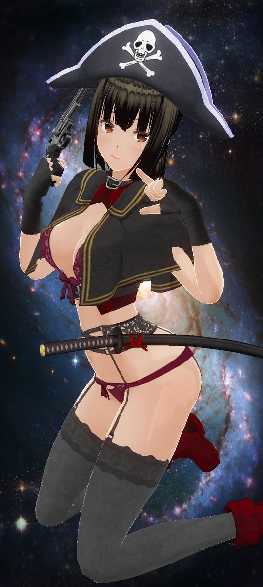 #きゃすらじ匠のビキニファイターコーデ
#カスタムキャスト
宇宙海賊キャプテンなゆロック🏴‍☠️
夏服です👙
さあ海賊の時間だ。