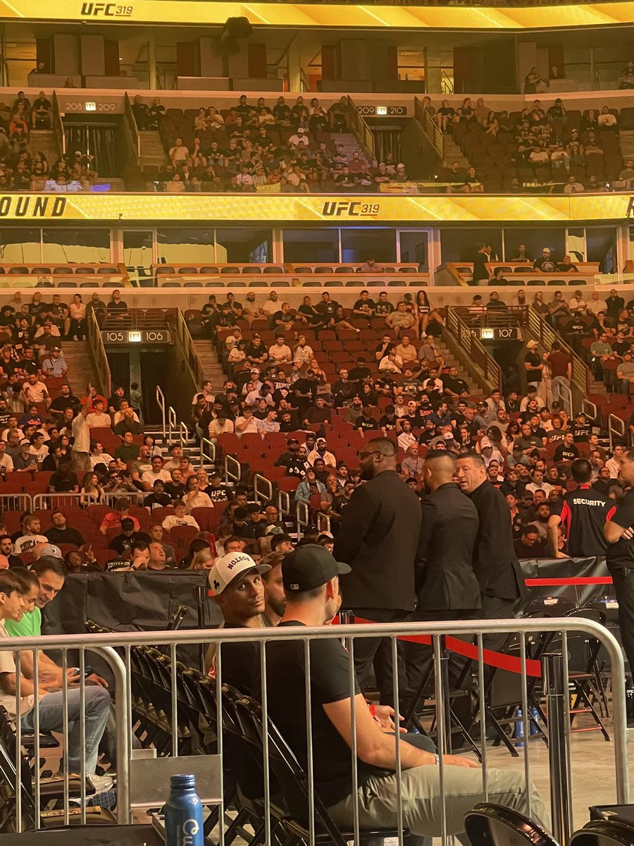 Celtics Coach Joe Mazzulla taking in some UFC 319.