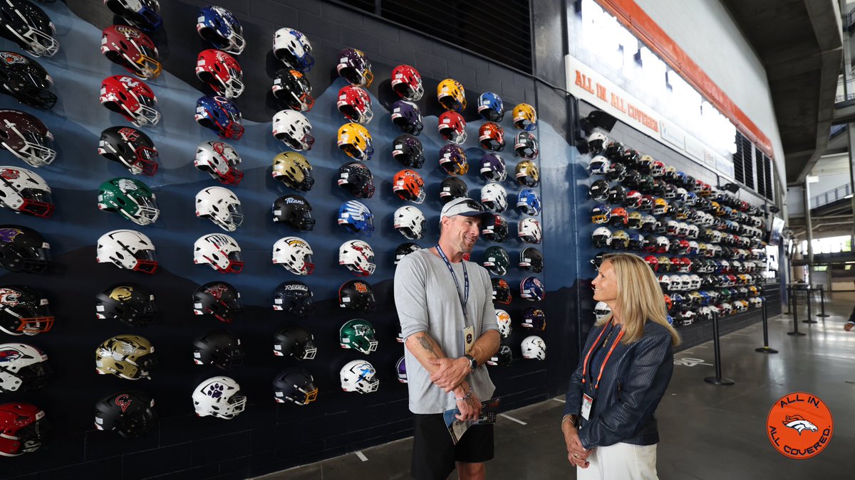 Denver Broncos (@broncos) on Twitter photo Get in the game. đ
Â
Owner & Denver Broncos Foundation Board Chair Carrie Walton Penner & President <a href="/dleech9/">Damani Leech</a> helped unveil our new & improved HS football wall at <a href="/EmpowerField/">Empower Field at Mile High</a>!
Â
Visible from five levels of the stadium, this wall â spanning 35 yards â features all three avenues Get in the game. đ
Â
Owner & Denver Broncos Foundation Board Chair Carrie Walton Penner & President <a href="/dleech9/">Damani Leech</a> helped unveil our new & improved HS football wall at <a href="/EmpowerField/">Empower Field at Mile High</a>!
Â
Visible from five levels of the stadium, this wall â spanning 35 yards â features all three avenues