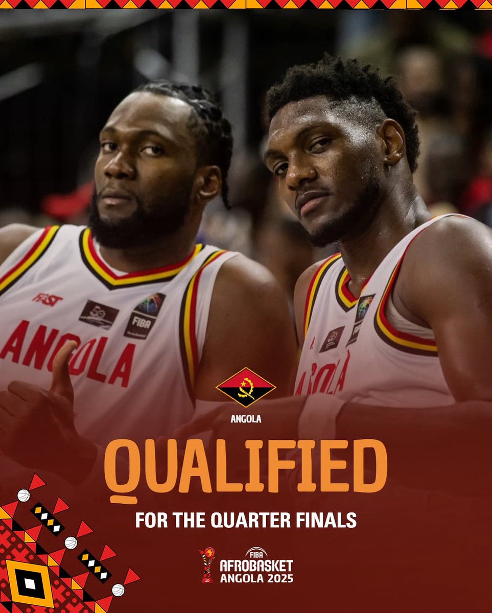 👌🏾 3 straight wins, top group C, quarter finals seat. 💯 
🇦🇴 Angola is in the #elite8 ! 👏🏾 

#AfroBasket #TheTimeIsNow