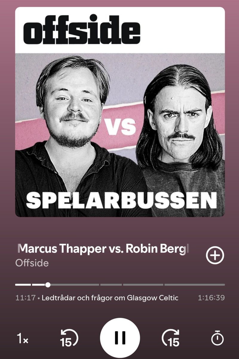 Nu har <a href="/MagasinOffside/">Fotbollsmagasinet Offside</a> tabbat sig lite i Spelarbussen. När kapitel infördes på Spotify så står det plötsligt resmål (facit).. I appen

Spoiler..