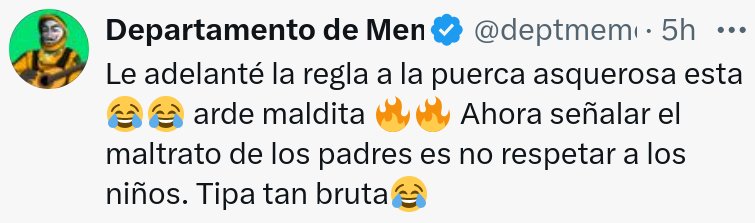 Este tipo es peligroso y no debería estar en las redes sociales. Busca engagement a fuerza de acosar, perseguir y difamar. Tiene un odio brutal contra las mujeres, posiblemente por incel.
Yo no difamo.