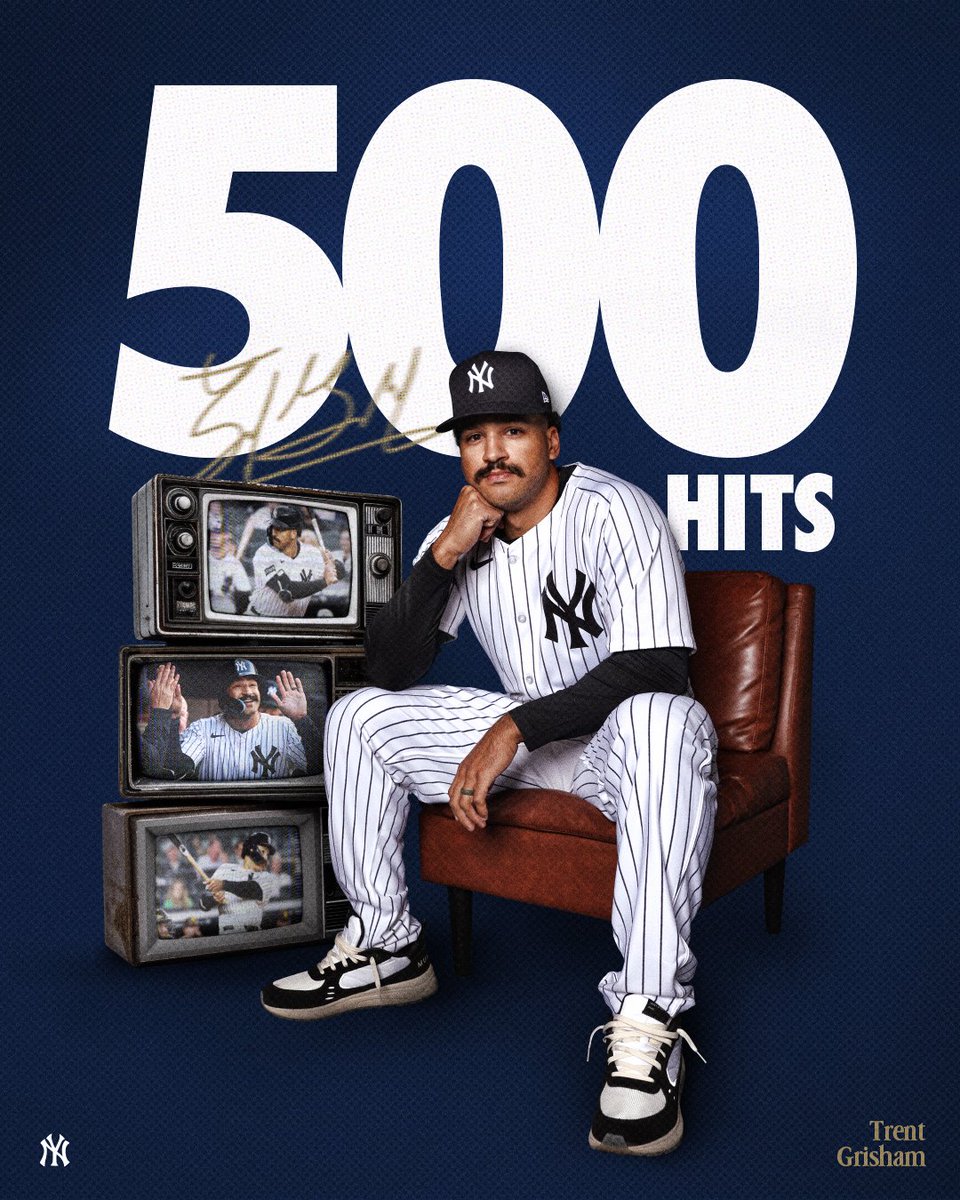 Yankees's tweet image. Congrats on 500 hits, Trent 👏